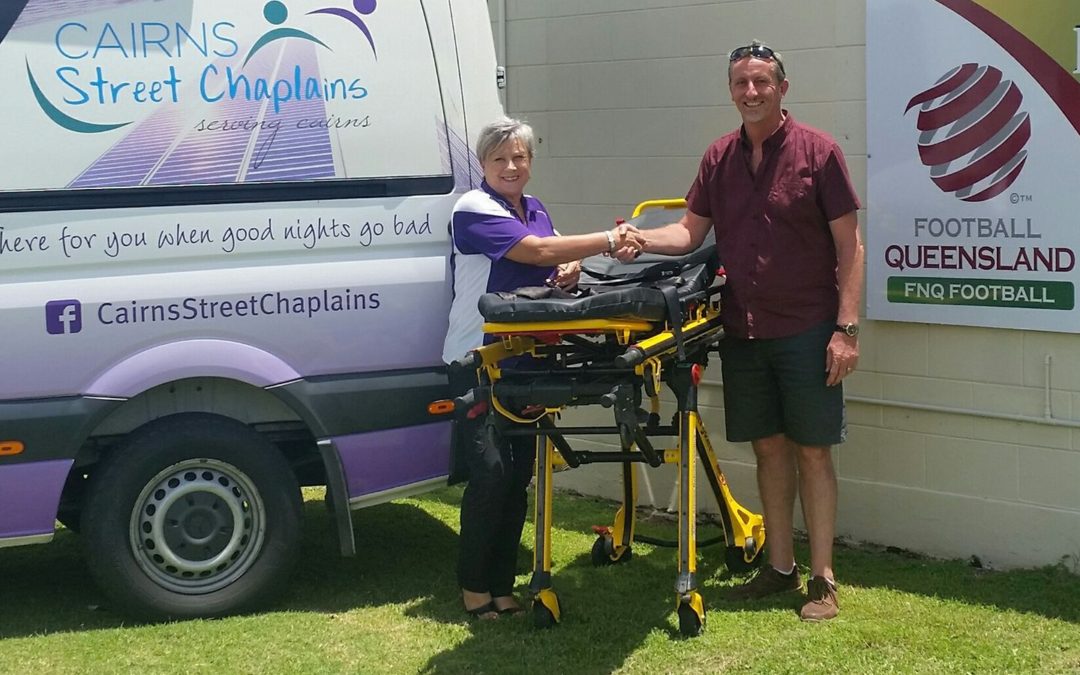 Stretcher bed given to local football club