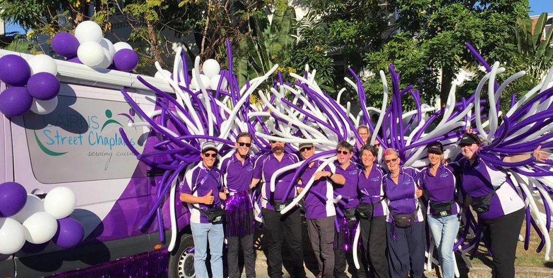 Big Purple Jellyfish? No it’s just the Street Chaplains!